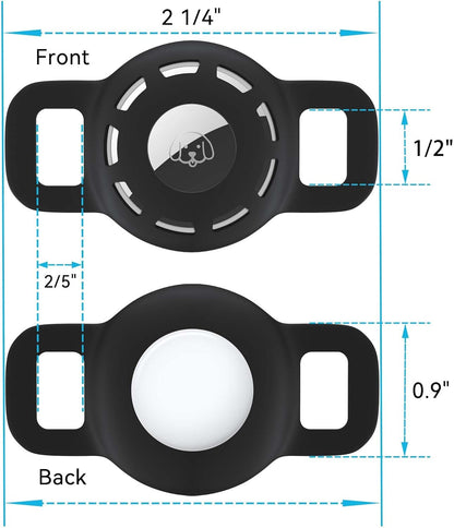 Airtag Cat Collar Holder for Apple Air Tag Cat Collar Holder within 1/2 Inch, Airtag Dog Collar Holder Small, 2 Pack Airtag Pet Collar Holder for Apple Airtag Collar and 2 Pack Airtag Protector