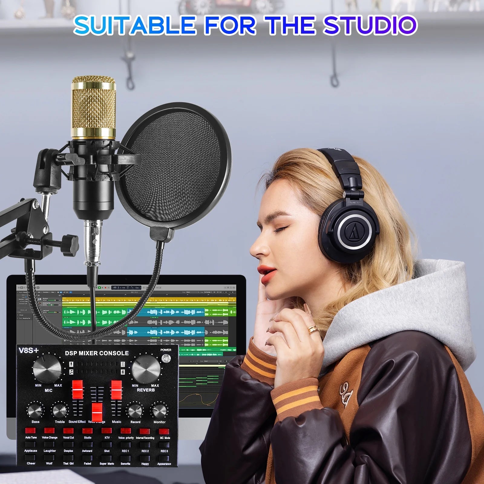 Microphone for Podcast Equipment Bundle and Studio Recording Equipment,Usb Microphone,Microphone for Computer,Perfect for Recording Podcasts and Live Streaming